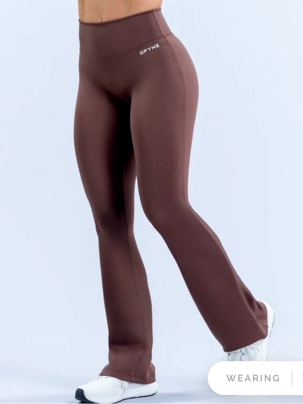 DFYNE Hanna Pearson Edit Flares Chestnut Butter Soft Activewear High Waist Pants